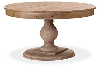 INTENSE DECO Table Ronde Extensible en Bois Massif Héloïse Bois Naturel et Pied Naturel