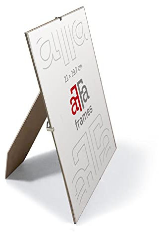 aFFa frames Rahmenloser Bilderhalter mit Clips für Fotos und Poster, the frame, Posterrahmen, Plexiglas, HDF, bilderrahmen 21x29,7 cm
