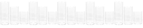 DOITOOL Zylindervasen Aus Glas 15Er-Set Zylindervasen Aus Klarem Glas Für Tafelaufsätze Hurricane-Kerzenhalter Aus Für Stumpenkerzen Schwimmende Kerzenvase Für Hochzeitsdekoration (3