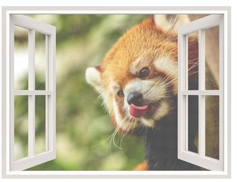 Anti-Fliegen-Netz Fenster, 140x195cm Fliegengitter Mit Hochwertigem Gewebe Schützen Die Familie Vor Insekten Ohne Bohren, Weiß