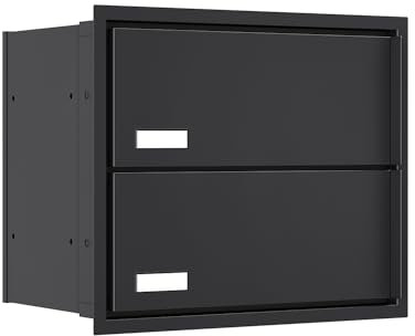 Boîte aux lettres encastrable Stockholm for Two en noir Bravios