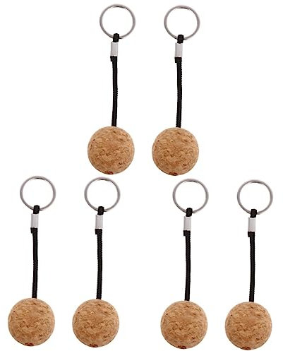 CORHAD 6pcs Floating Cork Keyrings Water Keychain for Boating and Water Sports Lightweight Floating Keyring for Kayaking Fishing Sailing and Diving Activities