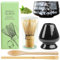BAIFULAI Lot de 5 pièces Matcha - Ensemble de fouet à matcha - Bol en céramique - Cuillère à café - Porte-fouet - Accessoire japonais pour cérémonie de matcha