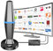 Antenne TV Intérieure Puissante TNT HD, 2025 le plus récent Antenne TV Intérieur avec Amplificateur de Signal à Gain Élevé, Réception Longue Portée à 360° avec Base Magnétique Solide pour,Antennes TNT