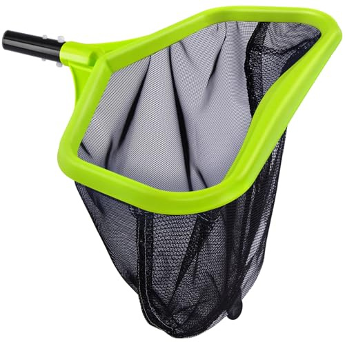 Yeabett Poolnetz, Pool-Skimmernetz – Doppellagiges tiefes Netz, feines Nylonnetz für Blätter, Algen und Schmutz, passend für 32-mm-Poolstangen, grün (ohne Stange)
