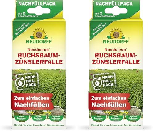 Neudorff Neudomon BuchsbaumzünslerFalle Nachfüllpack– Zum einfachen Nachfüllen der Zünslerfalle, insektizidfrei, 2 Stück (Packung mit 2)