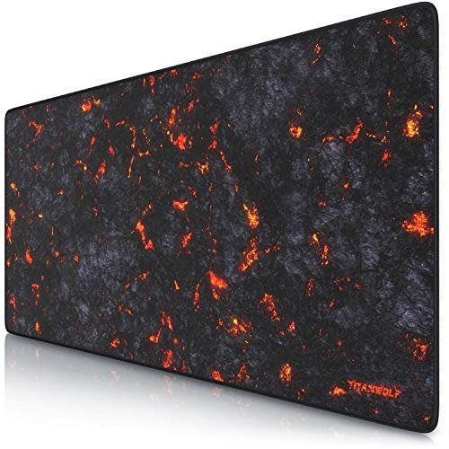 Titanwolf XXL Speed Gaming Mouse Mat Titanwolf Lava 900 x 400 mm XXL Mouse Mat Table Mat Large Size Improves Precision and Speed