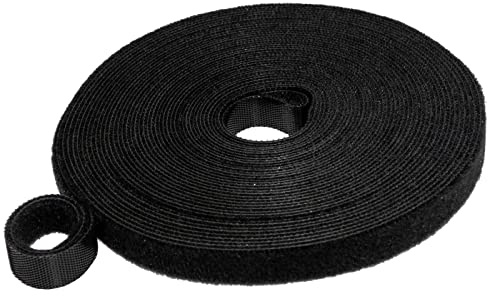 Lumonic Klettband/Klettverschluss beidseitig 12,5mm breit, 10m lang - Die Seiten bestehen aus Haken & Flausch - Beliebig kürzbar & Starker Klett-Effekt