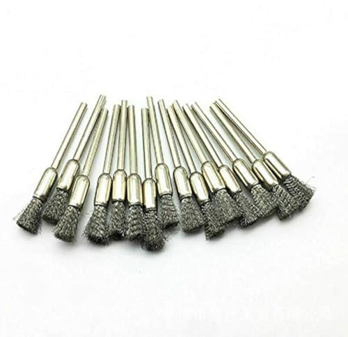 BE-TOOL Wire Brushes, Steel Wire Brush Steel Wire Brush Polishing Wheels Set Kit for Rotary Tool Drill Bit 3 Mode（15 pcs Pencil Wire Brush）