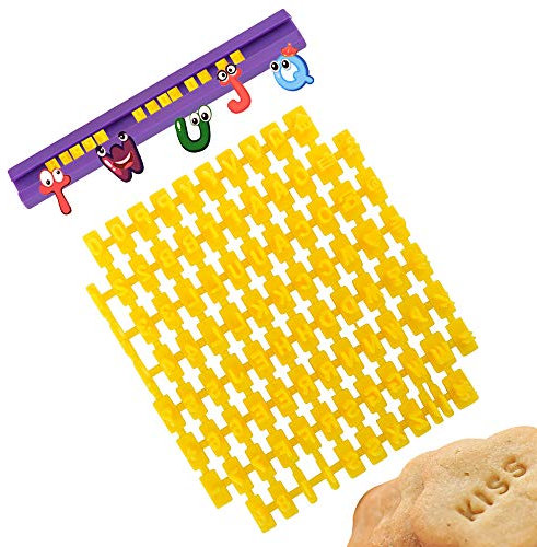 XCOZU - Set di 93 timbri per biscotti, per argilla, fondente, glassa, biscotti, stampini per dolci, per decorare torte, fai da te, compleanni, parole e messaggi
