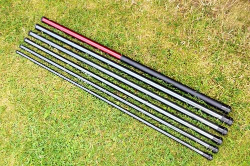 DEKOVALENZ - GFK Teleskop-Stange Verschiedene Längen, Fahnenmast für Balifahnen, Länge:6 Meter, Ausführung:Stange mit Rundbogen KB100