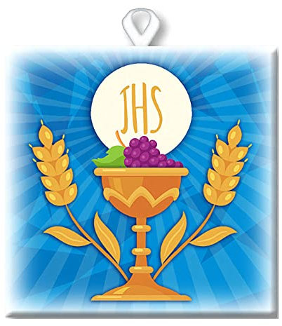 Holyart Piastrella Ceramica Stampata Simboli Eucaristici 10x10 cm