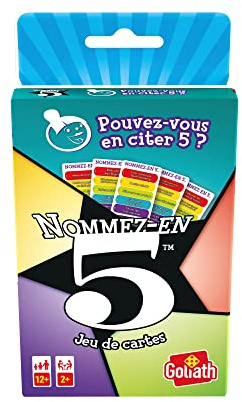 Goliath - Nommez-en 5 - Jeu de Cartes de Trivia Pour Tous - Jeu de Société de Rapidité et de Connaissance - Facile À Emporter - A Partir de 12 Ans - 2 Joueurs et Plus