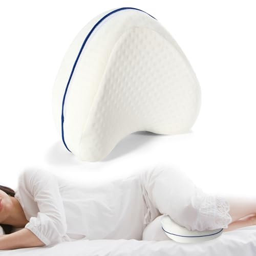 Cheerhom Almohada Piernas de Espuma Viscoelástica, Almohadilla para Dormir de Lado Dedicado, Cojín Ergonómico para Dormir Entre Las Piernas para un Apoyo Óptimo