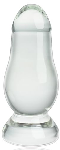 SXOVO Glas Analplug Glas Kristall Buttplug Glasdildo Plug Prostata Massage G-Punkt Masturbation Stimulator Anal Sexspielzeug für Frauen Männer Paare (L)