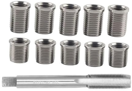 HEXHUASR Gewindereparatur-Werkzeugsatz M10x1.0 + M12x1.0 Gewindebohrer-Set for die Reparatur von Autobefestigungen