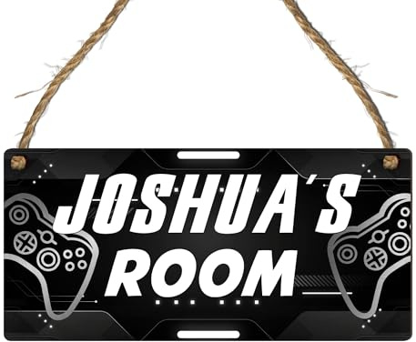 Personalised Gaming Room Sign for Kids - Custom Name Door Plaque - Gamer's Room Decor - 12 Unique Designs - Customised Nameplate for Bedroom Door - Ideal for Boys and Girls (Design 10)