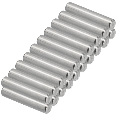 PATIKIL 24pz Assortimento Tasselli in 304 Acciaio Inox 6 x 30mm, Spina Centraggio Perni Metallo Cilindrica Perno Picchetti per Mensole Elementi per Posizione Componenti Fissaggio Mobili