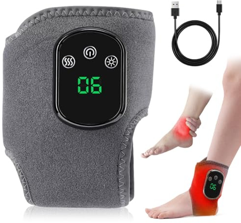 Foot Massager, 3-In-1-Fußmassager, Kabellose Fußmassagegerät 3 Modi und 5 Wärmestufen, Fußwärmer für Knöchel, Ferse, Sohle, Fußgewölbe