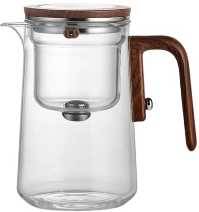 Ollas grandes para té: jarras de agua elegantes con textura de vidrio, adecuadas para oficina y hogar, con mango ergonómico