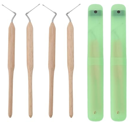 TOPINCN 2 Pack -biodling Av Ympningsverktyg, Rostfritt Stål Drottning Bibe Uppfödningsnål, Bi Larva Transplantationsinstrument med Trähandtag för Biodlare, Apiary Utrustning