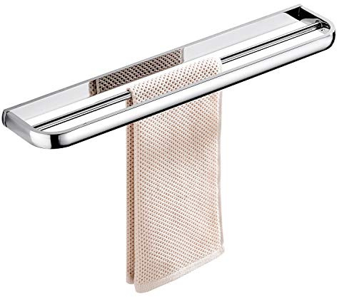 KJHFD Rack Barre Serviette à Double Couche en Acier Inoxydable pour Salle de Bain Porte-Fin Finale chromée Murale avec matériau SUS304