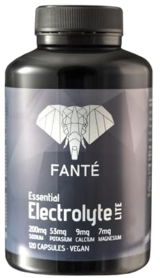 FANTÉ Electrolitos Cápsulas 120 Unidades, Sales Minerales para Deporte con Sodio, Potasio, Magnesio y Calcio, Pastillas de Sales para Running, Ciclismo, Trail y Triatlón