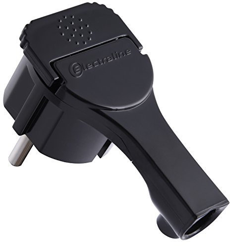 Electraline 523069 Schuko-Stecker, Extra Flat, Schwarz