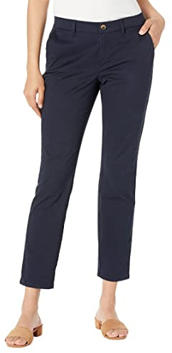 Tommy Hilfiger Women's Hampton Chino Pant-Solid, Navy, 8 UK