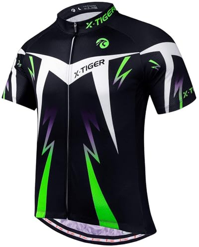 X-TIGER Herren-Radtrikots, kurzes T-Shirt, Fahhradtrikot MTB Rennrad Trikot Kurzarm Fahrradbekleidung für Männer