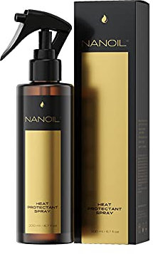 Nanoil Heat Protectant Spray – Hitzeschutzspray für Haare 200 ml, Schutz vor hohen Temperaturen, einfaches Haarstyling, aufgeblähte, dünne und häufig gestylte Haare