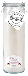 Candle Factory Big Jumbo Duftkerze aus pflanzlichem Stearin im hitzebeständigen Glas der Marke Weck®, ca. 100h Brennzeit, Duft: Zimt & Zucker