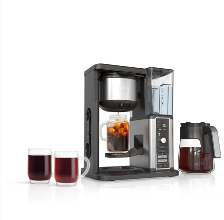 Ninja Hot & Iced XL Coffee Maker with Rapid Cold Brew, 4 Brew Styles, 8 Sizes Small Cup to Travel Mug, Single-Serve Coffee Brewer, 12-Cup Carafe, Permanent Filter, Removable Reservoir, Black, CM371