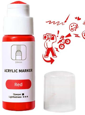 Marcador Mop | Marcador Acrílico de Punta de 18mm a Base de Agua | Permanente Impermeable 60ml Suministros de Graffiti para Etiquetar, Dibujar, Pintar Metal, Vidrio, Papel, Madera