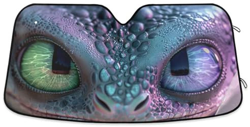Parasoles para parabrisas de coche con bonitos ojos de dragón, cubierta plegable para ventana delantera, cubierta de parabrisas de coche (L)
