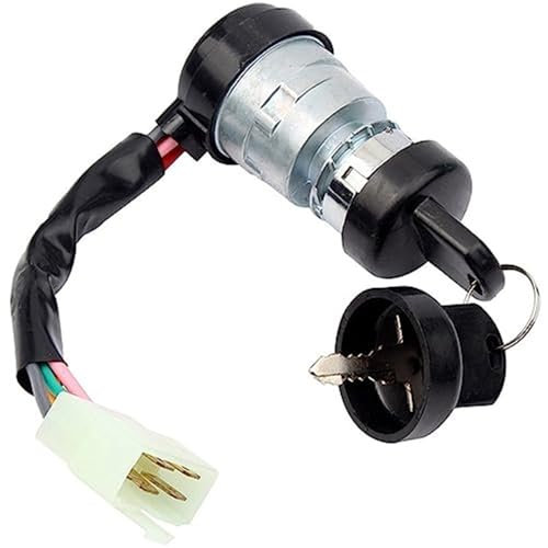 Wivplex Interruttore a chiave di accensione a 5 fili a 5 pin Blocco di avviamento con 2 chiavi Impermeabile 4 tempi Dune Buggy ATV Parti Ciclomotore Interruttore a chiave di accensione for moto Interr