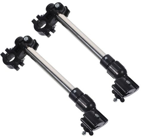 Abaodam 2pcs Stainless Steel Umbrella Holder for Bike Clamp Mount Umbrella Stand for Bicycle Outdoor Use Stretchable Stand