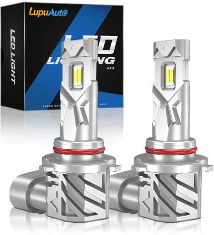 lupuauto Ampoule de Phare HB3 9005 LED 18000LM, 6500K Blanc, 500% de Puissance Lumineuse Originale, 1:1 Taille Remplace Lampe Halogènes et Xénon, Plug and Play, 2Pcs