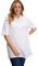 Ulla Popken Damen Basic Poloshirt Langarmshirt, Schneeweiß, 42-44 EU