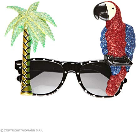 W WIDMANN MILANO Party Fashion - Tropische Hawaii Brille | Mit Palme, Kostümzubehör und Accessoires für Karneval und Mottoparty