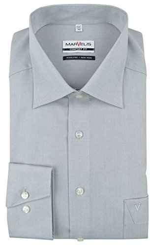 Marvelis Comfort Fit skjorta lång ärm New Kent krage enfärgad