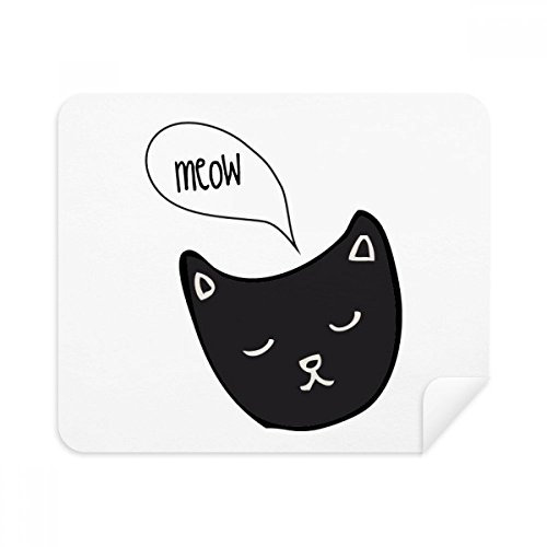 DIYthinker Schwarze Katzen-Kopf-Meow Tier Telefon Bildschirmreiniger Gläser Reinigungstuch 2Pcs Suede Fabric