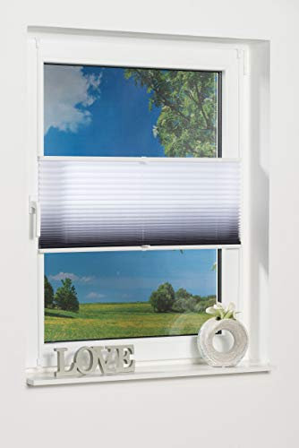K-home Klemmfix-Plissee Farbverlauf Anthrazit 90cm x 130cm (B x L)