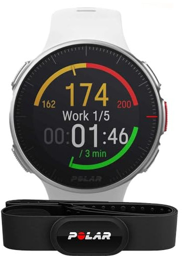 Polar Vantage V – Premium-Multisportuhr mit GPS Pulsuhr H10, optischer Pulsmessung und extrem Langer Akkulaufzeit – Multisport und Triathlontraining – Herzfrequenz-Messgerät, Wasserdicht
