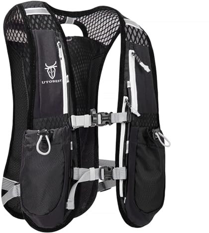 UTOBEST Laufrucksack 5L, Laufweste für Herren und Damen, Ultraleicht Reflektierend Trinkrucksack für Laufen, Marathon, Jogging, Radfahren