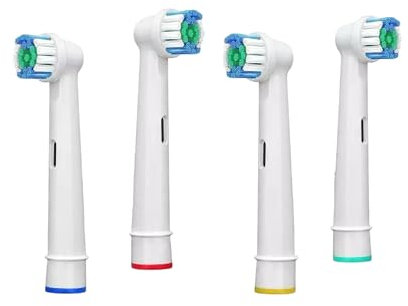 Compatible Toothbrush Head Replacement | Electric Toothbrush Heads Compatible with Oral-B | Soft Bristles Brush Heads (Pack of 4)