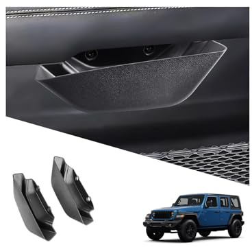 [2 Stück] Ruiya Kompatibel mit Jeep Wrangler JL 4XE/Gladiator JT 2018-2026 Autotürgriff Aufbewahrungsbox, Autotürgriff Container Organizer Tablett Autotürgriff Organizer Tray Mittelkonsole Organizer