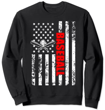 US American Flag Baseball Patriotic Baseball Sweatshirt
