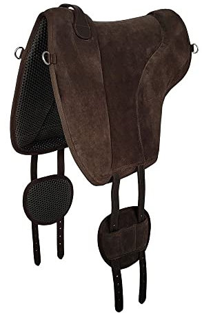 A&M Reitsport Reitpad aus Leder, Bareback Pad, baumloser Sattel 1106, Neu, Farbe:Braun