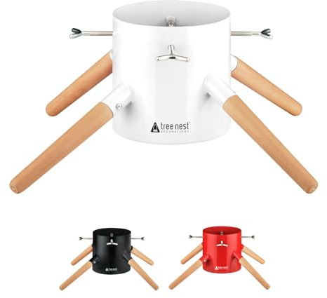 Tree Nest Base árbol de Navidad Soporte para árbol de Navidad Pie de árbol de Navidad y depósito de agua - Family Christmas Tree Stand para árboles de hasta 3.5 metros, tronco de 6 a 15 cm Blanco